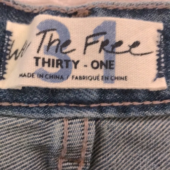 Free People Loving Good Vibrations Distressed Cutoff Shorts Pacific Blue Size 31 - Picture 5 of 7